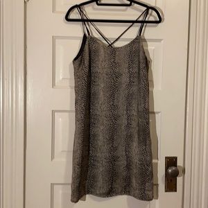 Snake print slip dress